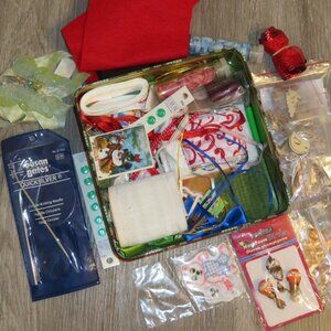 Bundle of Assorted Craft Items in Collectible Tin Over 160 Pieces! (K597)